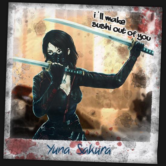 Yuna die Ninja Frau im Zombie Survival Brettspiel