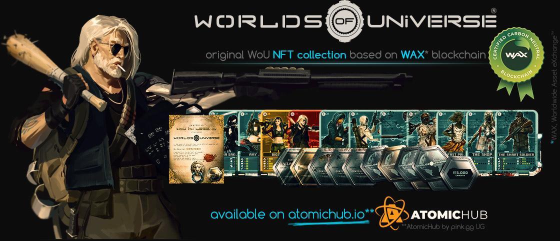 original WoU NFT Collection based on WAX blockchain and avaible on atomichub.io